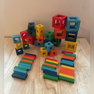 60 piece Twig Building Block Set Fat Brain Toy Quality Colorful Wood Block STEM